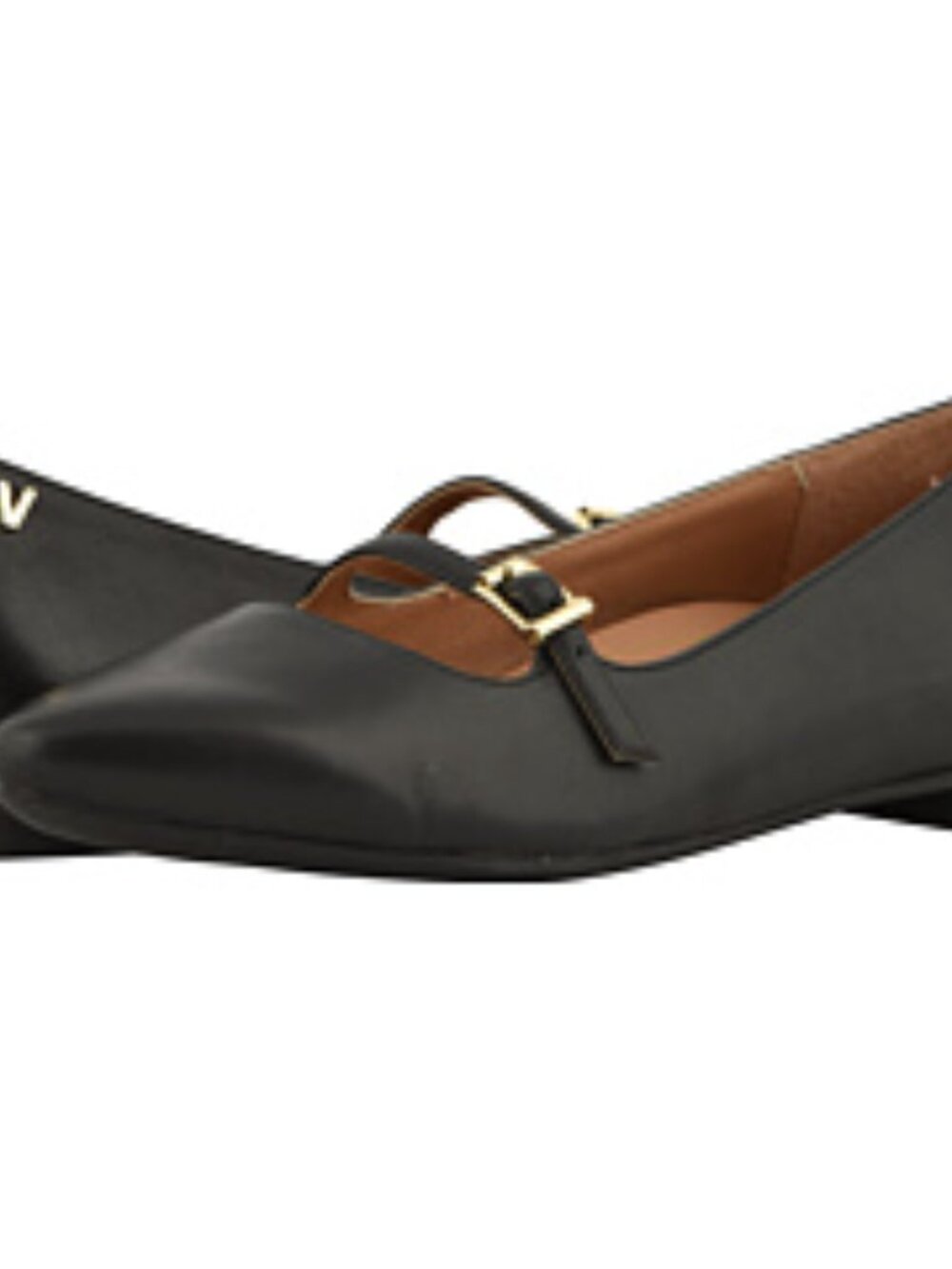 Vionic Black Mary Jane Flats with Gold Accent